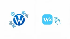 WordPress vs Wix 对比示意图